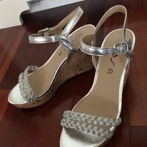 Unisa silver wedge sandals